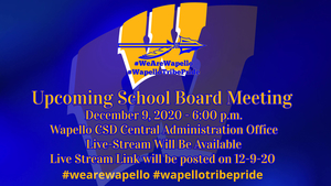 Wapello CSD Board of Directors to meet on 12-9-20