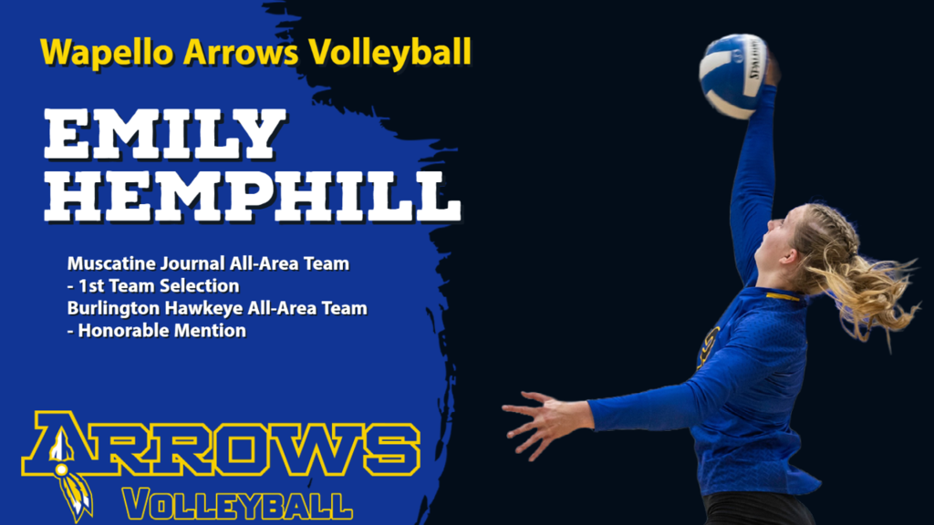 Wapello Arrows Volleyball Muscatine Journal All-Area Team Burlington Hawkeye All Area Team Emily Hemphill