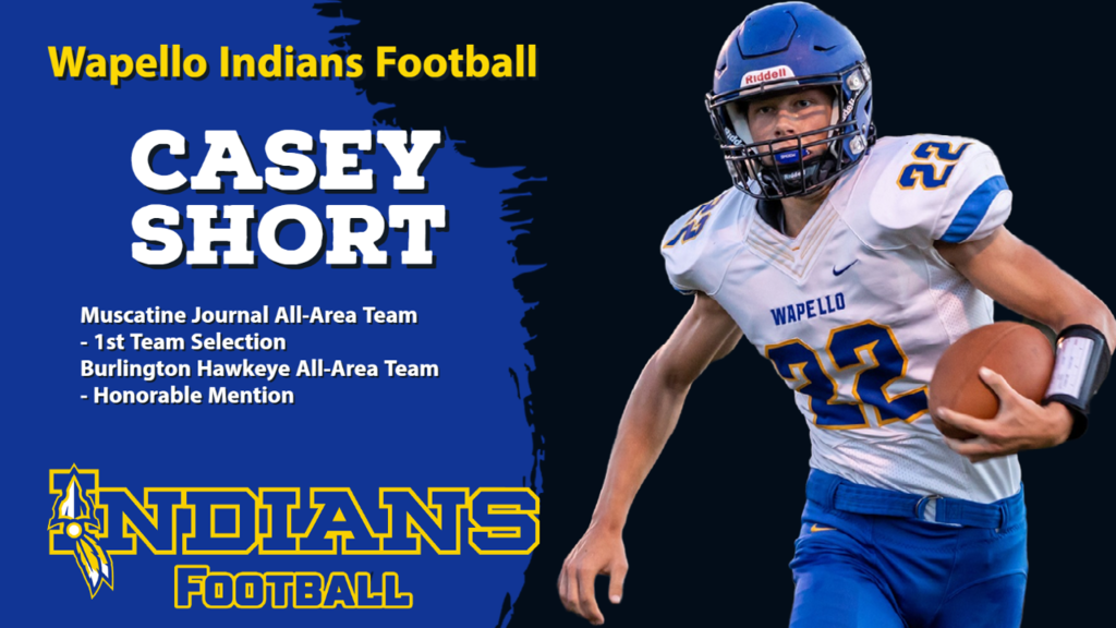 Casey Short All-Hawkeye Football Team and Muscatine Journal All-Area Football Team